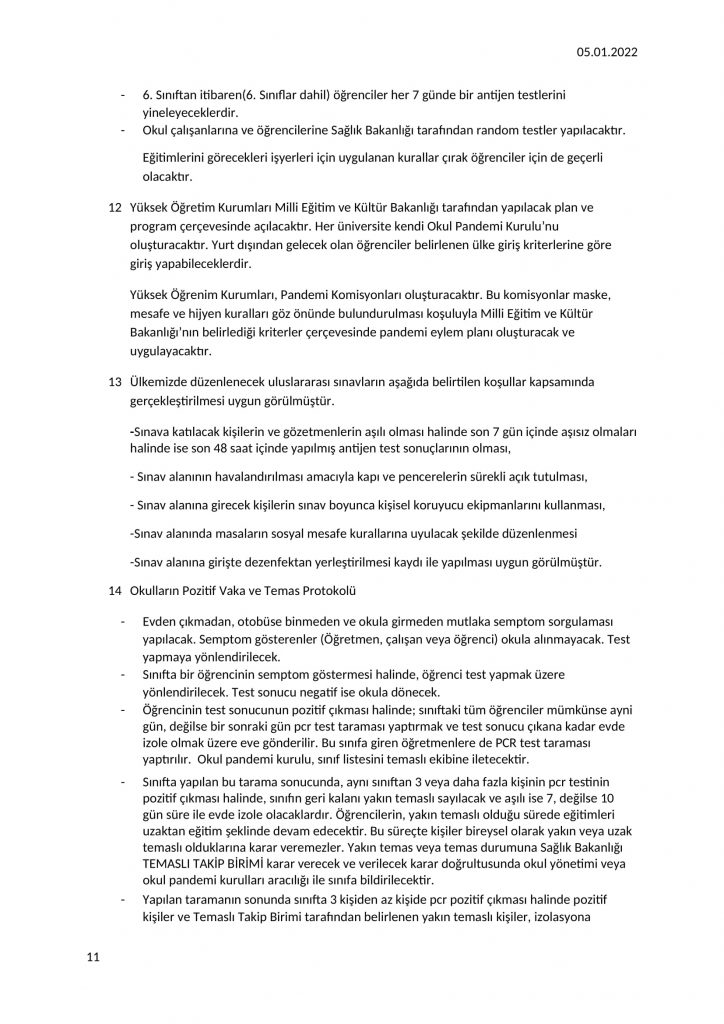 Sağlık Bakanlığı, Bulaşıcı Hastalıklar Üst Komitesi tarafından alınan kararları açıkladı