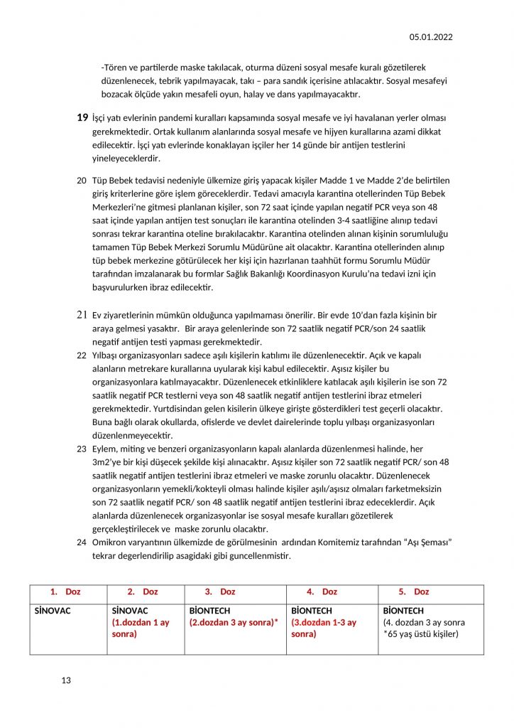 Sağlık Bakanlığı, Bulaşıcı Hastalıklar Üst Komitesi tarafından alınan kararları açıkladı
