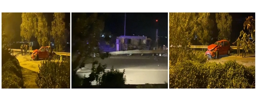 Alkollü sürücü kaza yaptı!