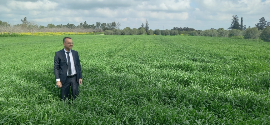 TAE Müdürü Karaca “Beşparmak” arpa çeşidinin gelişimini görmeleri için çiftçileri Türkmenköy’deki ekili alanları ziyaret etmeye davet etti