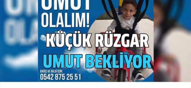 Serabral Palsi ile mücadele eden 8 yaşındaki Rüzgar için yardım kampanyası başlatıldı