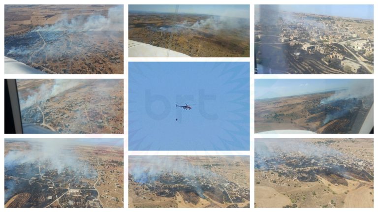 Gözlem uçuşu yapan helikopter Güvercinlik ve İncirli’deki yangına müdahale etti