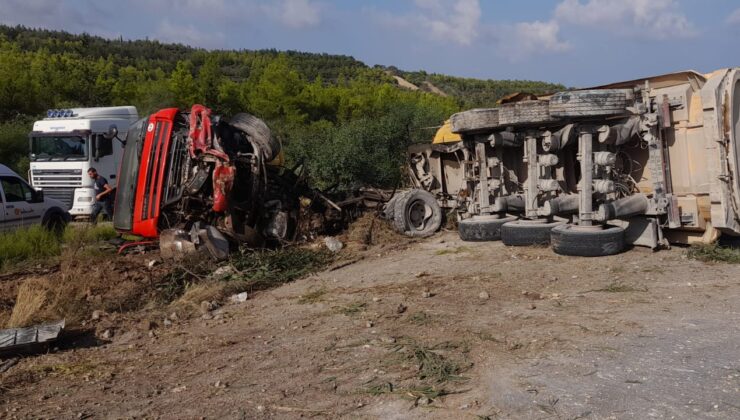 Girne – Değirmenlik yolunda katran yüklü  kamyon devrildi: 3 yaralı
