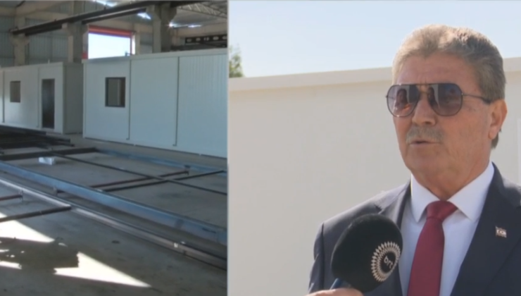 Başbakan Üstel, konteyner evlerin üretildiği tesisi ziyaret etti