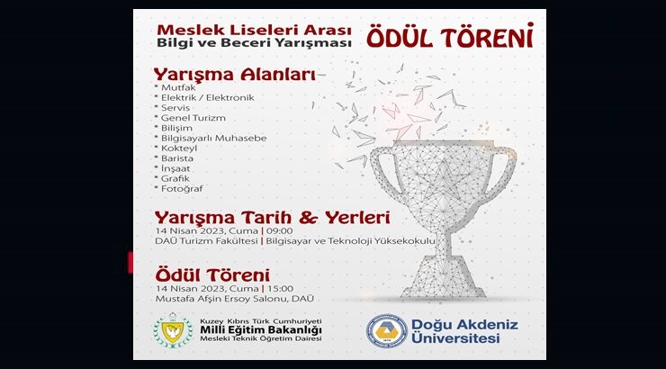 Meslek Liseleri Arası Bilgi ve Beceri Yarışması 14 Nisan’da gerçekleştiriliyor