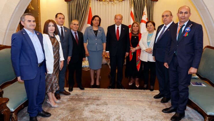 Cumhurbaşkanı Ersin Tatar, Azerbaycan-Kıbrıs Dostluk Cemiyeti heyetini kabul etti