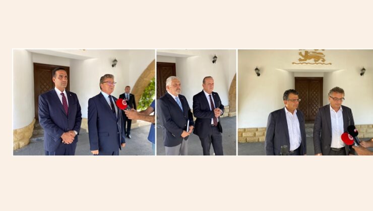 Siyasi parti başkanları,  toplantı sonrası değerlendirme yaptı