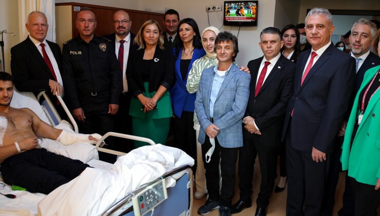 Töre, heyeti ile birlikte terör saldırısında yaralanan polis memurunu ziyaret etti