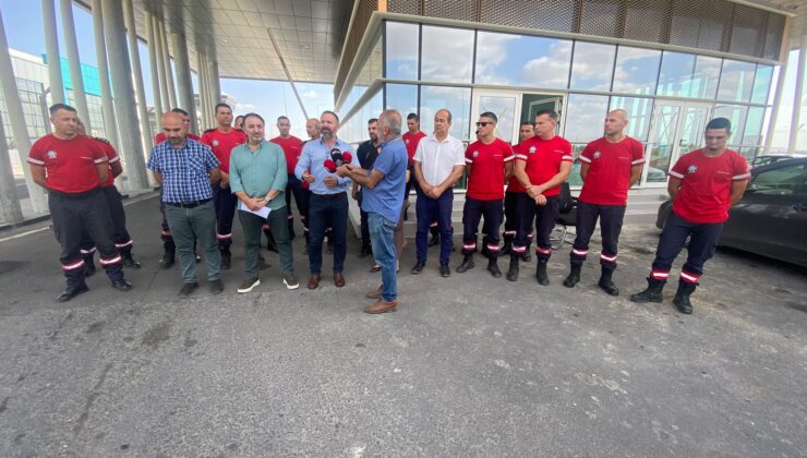 KTAMS ve KAMUSEN, Ercan Sivil Havacılık İtfaiyesindeki eksikliklere dikkat çekmek için uyarı eylemi yaptı