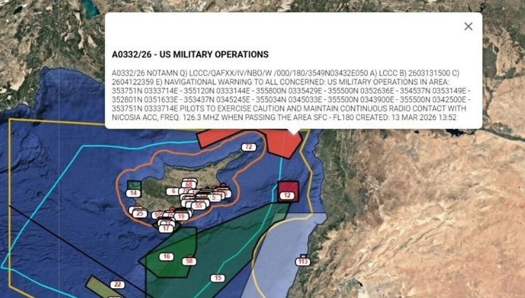 Kıbrıs çevresinde NOTAM gerilimi