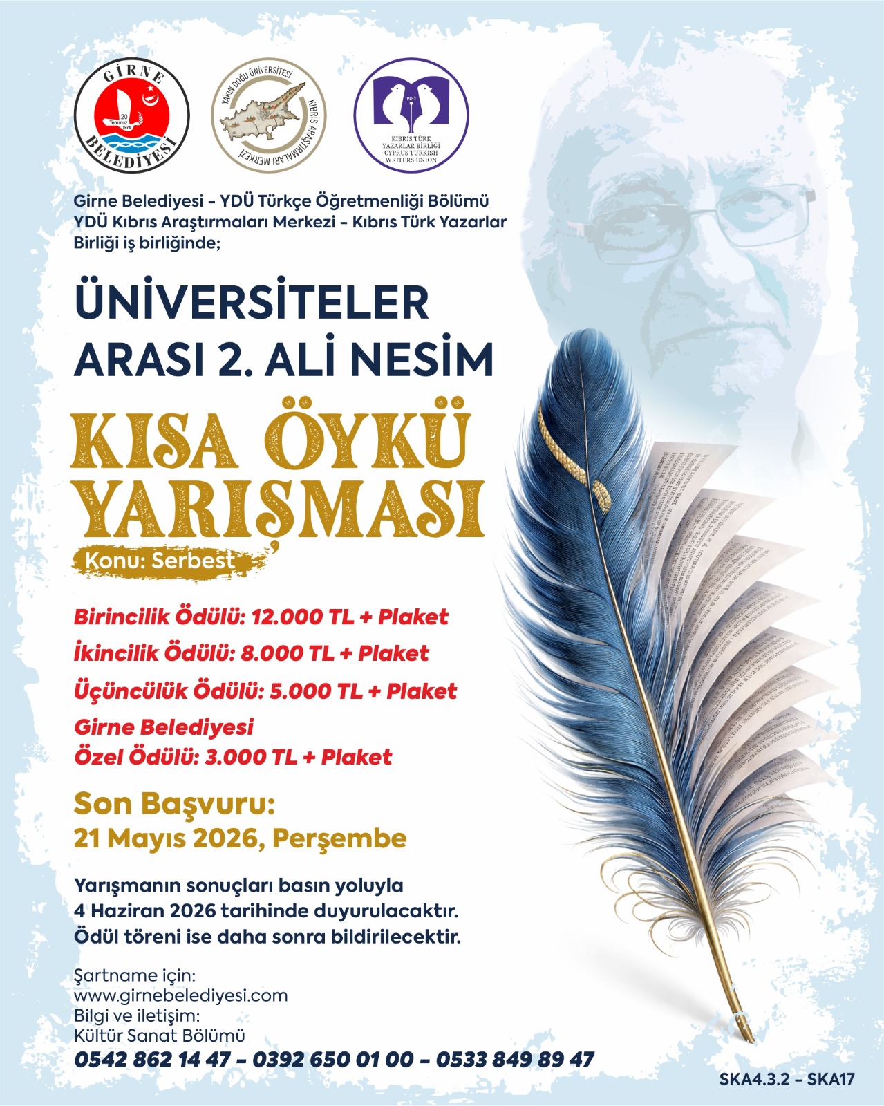 “Üniversiteler Arası 2. Ali Nesim Kısa Öykü Yarışması” başvuruları başladı
