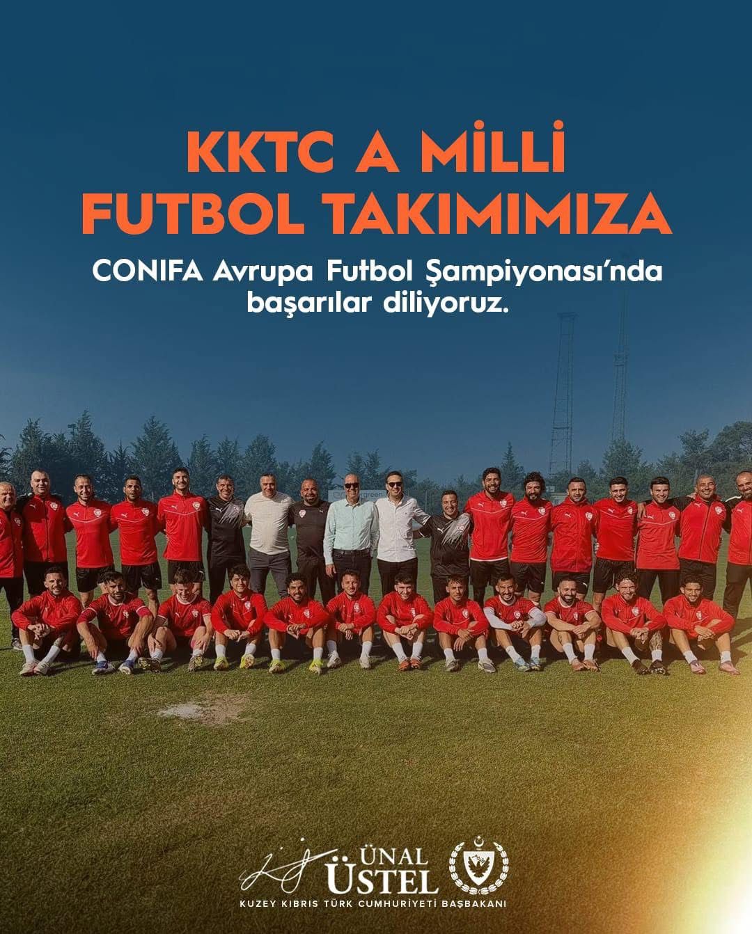 Başbakan Üstel’den CONIFA Avrupa Futbol Şampiyonası’nda Mücadele Edecek A Milli Takım’a Başarı Mesajı