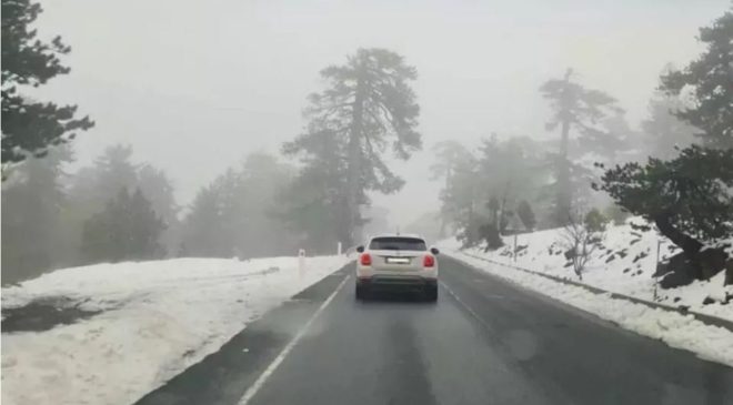 Trodos’ta mayıs ayında kar sürprizi