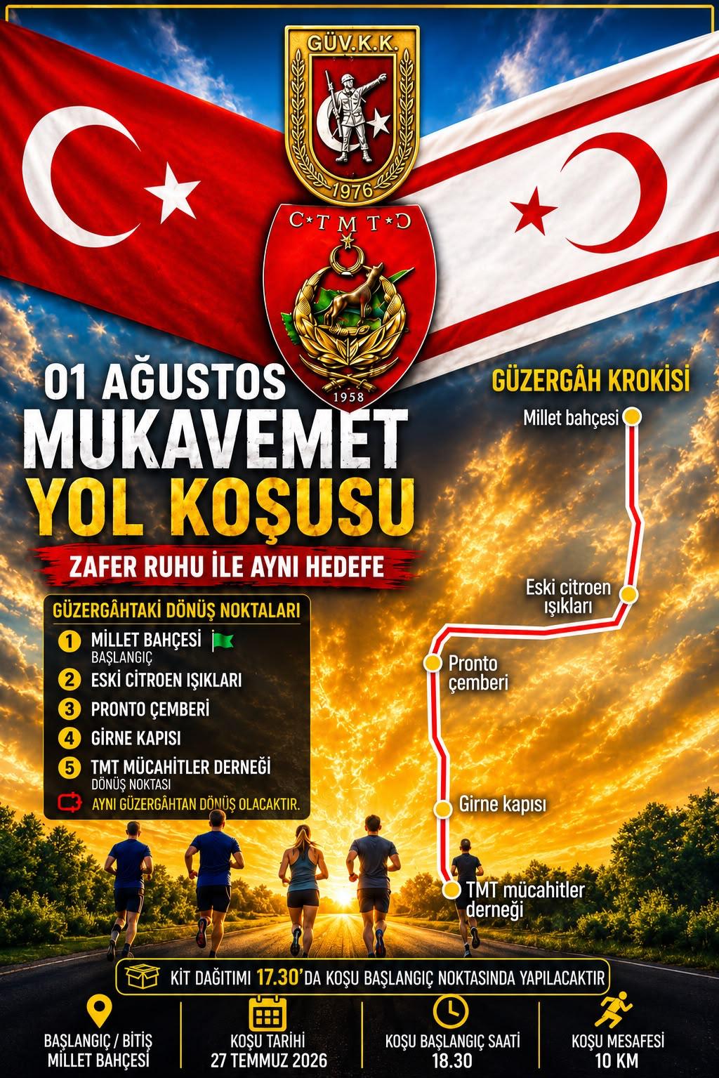 01 Ağustos Mukavemet Yol Koşusu 27 Temmuz’da düzenlenecek