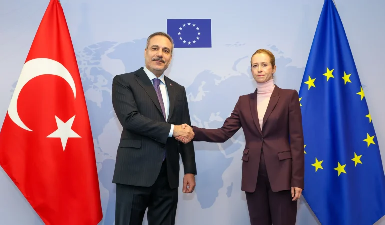 DIŞİŞLERİ BAKANI HAKAN FİDAN, BRÜKSEL’DE KAJA KALLAS İLE GÖRÜŞTÜ